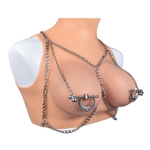QKKQ BDSM Bondage des seins, pinces à tétons en chaîne d'acier, pinces à tétons en métal lourd respectueuses de la peau, lingerie sexy, jouets sexuels pour couples - Product Image 1