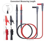 Kit de cables de prueba para multímetro digital de 20A 1000V con pinzas de cocodrilo y puntas de aguja, kit de probador de voltímetro