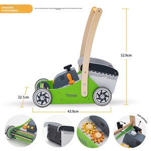 Nouvelle <span class=keywords><strong>tondeuse</strong></span> à gazon en <span class=keywords><strong>bois</strong></span> multifonctionnelle et écologique pour tout-petits, capacité de charge de 10 kg, design pliable, pour les enfants de 0 à 3 ans - Product Image 2