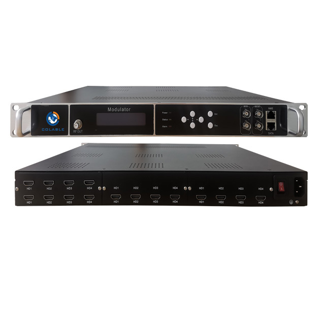 Cable TV Modulator H.264 HD IP Encoder ISDB-T 16/24 Channels DVB-C/DVB-T RF Web-based Management Digital TV Head-end for ASI
