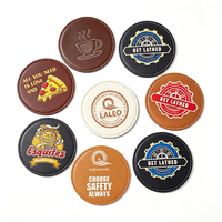 Sous-verres promotionnels en similicuir PU souple et imperméable pour bar et café, avec impression UV personnalisée/gravure laser et logo