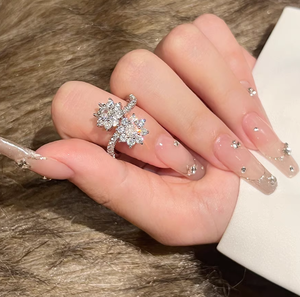 ひまわりモアッサナイトリング 925スターリングシルバー 婚約 結婚式用 フローラルクラスター ラウンドカット VVS GRA認定 女性へのギフト - Product Image 5