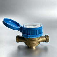 Compteur d'eau à jet unique à roue à aubes DN15, corps en laiton, pour l'enregistrement de la consommation d'eau civile