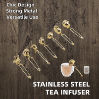 Infuseur à thé en acier inoxydable réutilisable et écologique avec poignée de diffuseur pour le filtrage du thé, du café et des épices.