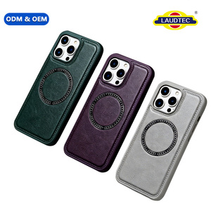 Étui de téléphone en cuir magnétique sans fil avec porte-cartes amovible pour iPhone 17 Pro Max – Vente en gros - Product Image 1