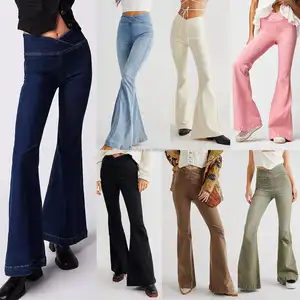 Womens Straight Handsome Smoky Grey Jeans with Multiple Pockets Women Full Length Trousers Denim Cargo Pants Quality New Jeans
