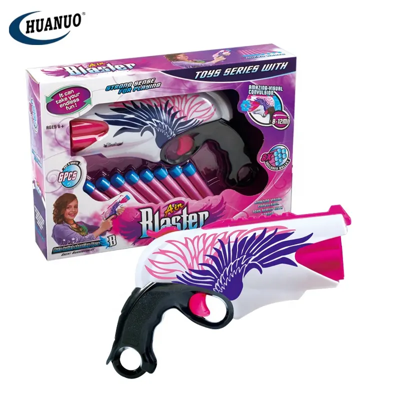 Incrível Best Selling Crianças Air Blaster EVA Soft Bullets Gun Brinquedos Outdoor Rapid Fire Bullet Gun Launcher Tiro Jogo Girl Gift