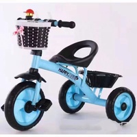 Tricycle simple à pédales pour bébé, vélo de fitness pour enfants, vente en gros, avec panier, cadeau de fête