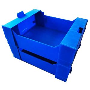 Antistatic PP corrugated plastic storage esd fruits or seafood box bins folding logistic black conductive hollow board plastic