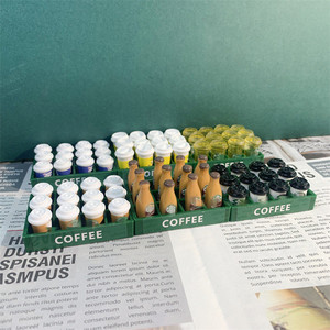 <span class=keywords><strong>1</strong></span>:12 Scale บ้านตุ๊กตาขนาดเล็กกาแฟเครื่องดื่มถ้วยกาแฟและขวดกาแฟและถาด (<span class=keywords><strong>1</strong></span>ชุด = ถาด + 12ขวดมินิ) - Product Image 5