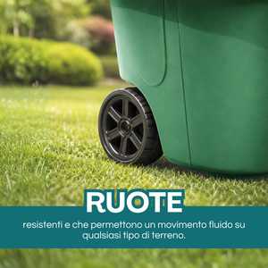 Chariot de jardin vert 60L avec poignée et 2 roues, pratique pour une utilisation en extérieur - Product Image 5
