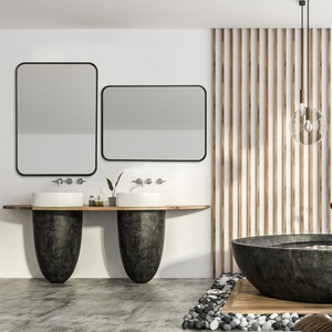 Espejo Rectangular de Pared con Marco Negro de Aleación de Aluminio de 24x36 Pulgadas para Baño, Decoración de Hotel - Product Image 1