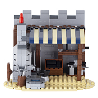 Moc5010-e Atelier de forgeron médiéval Arme militaire Fortification Caserne Modèle Jouets pour enfants garçons filles Briques de construction