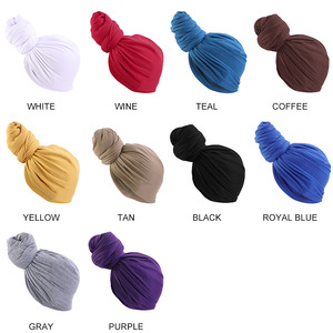 Hijab musulman en denim doux et élastique, foulard élégant en <span class=keywords><strong>coton</strong></span>, bonnet de chimiothérapie, foulards pour la tête, bandanas, turban long extensible pour femmes - Product Image 6