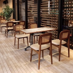 Juego de Muebles de <span class=keywords><strong>Restaurante</strong></span> Modernos de Lujo Ligero, Juego de Mesa y Sillas de Comedor para <span class=keywords><strong>Restaurante</strong></span> y Bares, Juego de Madera - Product Image 1