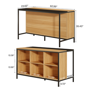 Large Kitchen Island <strong>Bar</strong> Table With 6 Cube Storage Shelf <strong>Breakfast</strong> Counter Modern Home <strong>Bar</strong> <strong>Height</strong> Table - Product Image 6