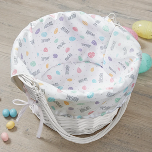 Doublure de panier de Pâques personnalisable en polyester avec broderie vintage et impression motif lapin - Product Image 4
