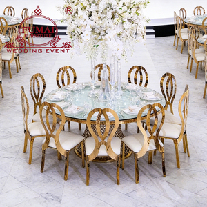 Chaise empilable en acier inoxydable doré pour mariage, banquet et salle à manger, dossier croisé en X - Product Image 4