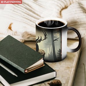 Tasse en céramique noire givrée de 11oz, tasse magique à couleur changeante à la chaleur, pour voyage d'affaires, Portable et légère - Product Image 3
