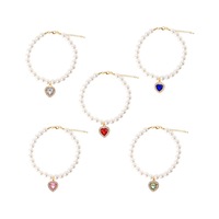 Collier de luxe pour animaux de compagnie de style princesse coloré acrylique amour eau diamant pendentif solide chat collier de perles pour chats chiens dames
