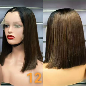 Promoción $60 Letsfly M Hair Line SDD Pelucas Bob Frontales de Encaje 13x6 Lisas como Hueso de 10 y 12 Pulgadas, 2 Tonos, Cabello Humano al por Mayor - Product Image 6