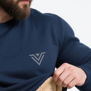 T-Shirt da <span class=keywords><strong>Uomo</strong></span> a Maniche Corte con Collo Rotondo, Foderata in <span class=keywords><strong>Pile</strong></span>, per Autunno e Inverno, Traspirante e Comoda - Product Image 2