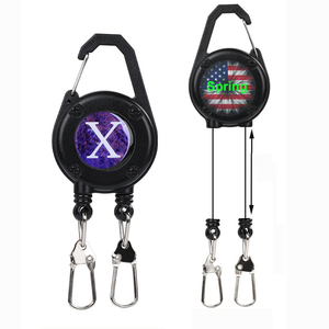 Hai đầu có thể thu vào keychain sáng tạo Keyring huy hiệu Reels ID chủ thẻ độc đáo chống mất dễ dàng để kéo khóa Keychain - Product Image 1