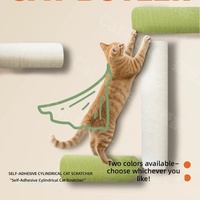 Griffoir mural auto-adhésif en peluche durable et amovible pour chat, structure d'escalade murale pour chaton
