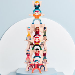 Bằng Gỗ Xếp Chồng Trò Chơi Cân Bằng Khối Giáo Dục Đồ Chơi Hercules Nhào lộn Đoàn Interlock Đồ Chơi Cho Trẻ Em Trẻ Sơ Sinh Người Lớn 16 Mảnh - Product Image 6