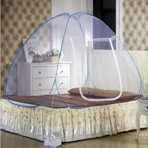 Mosquiteiro infantil pop-up, rede dobrável de aço inoxidável com mosquiteiro para cama dupla