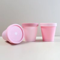 Pot en plastique de luxe pour beurre corporel 8 oz en gros, crème 50 ml 100 ml 200 ml 250 ml, pots cosmétiques roses et blancs pour poudre de slime avec logo