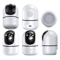 Caméra de sécurité domestique sans fil 3MP, caméra intelligente HD PTZ pour bébé et animal de compagnie, appel vidéo via application mobile WiFi, détection sonore, carte mémoire