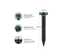 Répulsif à ultrasons à énergie solaire pour animaux, extérieur, étanche, avec choc de rat, électronique, rond, alimenté par énergie solaire