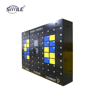 SMILE Metal Smart Parcel Locker RFID/Fingerprint/QR <strong>Code</strong>/Coin/Password/<strong>Bar</strong> <strong>Code</strong> Lock Steel Safety Supermarket Lockers Cabinets - Product Image 2