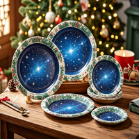 Ensemble de vaisselle en papier Xuece Rose Gold à pois - 25 pièces - Assiettes à dessert, fourchettes, fournitures de fête pour anniversaire et mariage