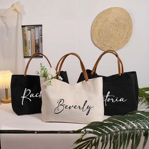 Custom Personalized Bridesmaid Canvas Tote <b>Bags</b> with Name, <b>Wedding</b> <b>Gift</b> <b>Bags</b> for Bridal Party, Reusable Beach Tote <b>Bags</b> - Product Image 5