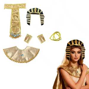 <span class=keywords><strong>Disfraz</strong></span> de Cleopatra PESENAR para mujer, 5 uds., <span class=keywords><strong>disfraz</strong></span> de <span class=keywords><strong>diosa</strong></span> <span class=keywords><strong>egipcia</strong></span>, vestido de talla grande, reina <span class=keywords><strong>egipcia</strong></span>, Faraón, traje de Halloween para mujer - Product Image 1