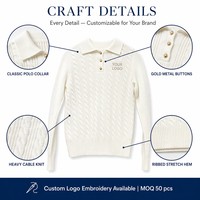 Pull en maille à col roulé boutonné pour femme, style preppy, collection hiver, vente en gros