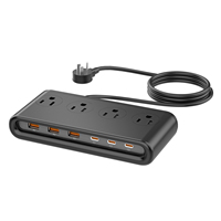 Multiprise, station de charge de bureau 10 en 1, 4 prises AC, 6 ports USB, chargeur rapide GaN pour les voyages, la maison et le bureau
