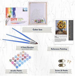 Kit de <span class=keywords><strong>peinture</strong></span> <span class=keywords><strong>par</strong></span> numéros DIY moderne - Art sur toile animaux, <span class=keywords><strong>Peinture</strong></span> artisanale écologique pour adultes et enfants, Décoration intérieure - Product Image 5