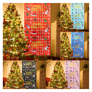 Rideau en feuille carrée pour photomaton de fête de Noël, fond métallique 1x2m, décoration de Noël pour la maison, Bonne année <span class=keywords><strong>2023</strong></span> - Product Image 1
