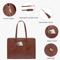 LOVEVOOK 2025 Sacs à main pour ordinateur portable en cuir PU vintage de créateur pour femmes de bureau Grande capacité Sac pour ordinateur portable pour le travail Voyage