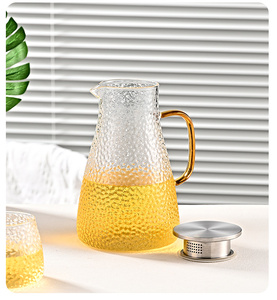 Carafe en verre de <span class=keywords><strong>2</strong></span> L/68 oz avec couvercle et poignée, résistante à la chaleur, en borosilicate, pour boissons chaudes ou froides, thé glacé, limonade - Product Image 2