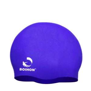 Hochwertige 68g Bade kappe Wal gedruckt Logo benutzer definierte nahtlose Erwachsenen Silikon Bade kappe - Product Image 4