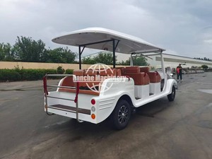 Voiture de golf électrique vintage blanche, véhicule de tourisme classique, batterie au lithium 5KW, 3-4 places pour usage commercial en hôtel-resort - Product Image 2