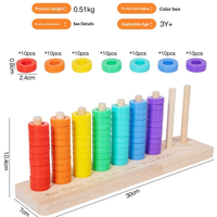 Juguete apilable de anillos arcoíris Montessori, juego educativo de clasificación de colores para niños pequeños