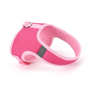 高級ピンクグリーンポリエステルハーネス猫犬用シンプルパーソナライズ通気性ベストオールシーズンラブリーソリッドパターンかわいいスタイル - Product Image 1