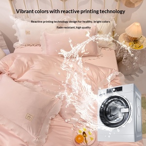 Parure <span class=keywords><strong>de</strong></span> lit <span class=keywords><strong>de</strong></span> luxe léger en soie glacée et mélange polyester-coton, jacquard, douce pour la peau, style princesse, <span class=keywords><strong>housse</strong></span> <span class=keywords><strong>de</strong></span> <span class=keywords><strong>couette</strong></span> - Product Image 5