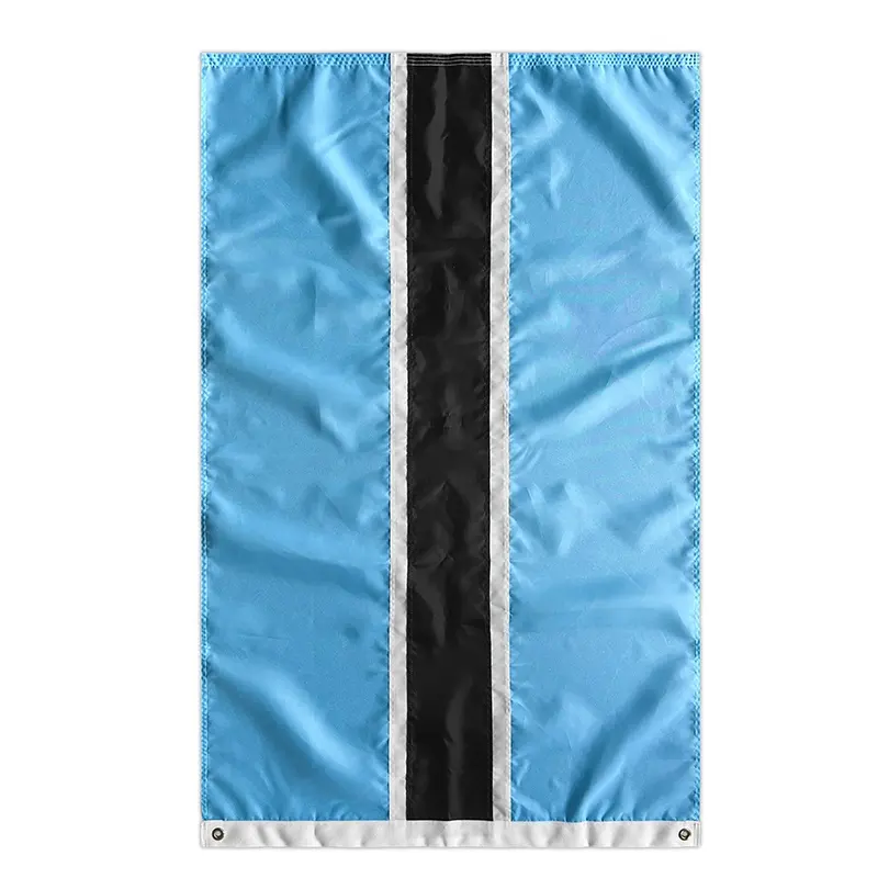 Venta al por mayor de poliéster impreso 3X5 personalizado 90x150cm Botswana Bandera Nacional Banner