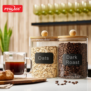 Pyglass - Juego de Recipientes de Vidrio Transparentes Herméticos para Almacenamiento de Alimentos, Organizador de Café, con Tapa Libre de BPA y Logotipo, para Cocina Moderna - Product Image 2